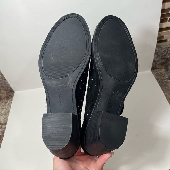 Lucky Brand Black Leather Peep Toe Ankle Booties - Picture 8 of 8